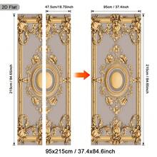 1/2pcs Fashionable 2D Flat Door Wall Decals, Featuring Exquisite Design. These Self-Adhesive And Removable Wall Murals Have Gold Edges. They Embody A Classic Style, Perfect For Modern Door Decor, And Showcase Vibrant Images - A - View 12
