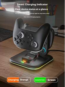 Multi-Function Controller Charging Dock For Nintendo Switch Joy Con 2 And Switch 2 Pro, Magnetic Charging With Overvoltage Protection, Left And Right Controller Charging Dock With Charging Indicator Light - View 4