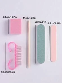 25/5/1 Peça Conjunto de Ferramentas de Cuidados com as Unhas Rosa de Alta Qualidade, Mini Lima de Unha & Empurrador de Cutícula, Lima de Unha Dupla Face, Alicate de Cutícula de Madeira, Design de Embalagem Independente Rosa, Adequado para Viagens e Uso em Salão de Beleza, Ferramenta Ideal para Limpeza de Unhas, Perfeito para Manicure DIY e Cuidados com as Unhas em Viagem, Kit de Unhas Feminino, Novo Lançamento da Primavera, Presente de Halloween/Natal/Aniversário, Escolha Ideal para Amigas e Senhoras, Essencial para Viagens Femininas. Presente do Ramadã, Presente do Dia Nacional - Multicolorido - Visão 5