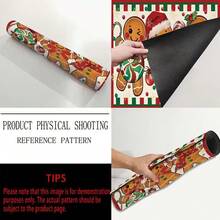 1pc Christmas Series 3 Gingerbread Man Pattern Coffee Bar Mat, Diatom Mud Soft Bottom Drainage Mat, Soft Rubber Absorbent Wear-Resistant Dish Drying Mat, For Countertop Restaurant Kitchen Table, Patio Dining Table Decor, Home Kitchen Supplies, Countertop Decorative Mat - Multicolor - View 8