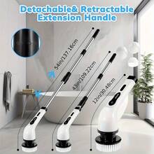 ENSSU [ Bestseller]New Multifunctional Electric Cleaning Brush, Telescopic Long Handle 9-In-1 Cleaning Brush, Cleaning Tool, Household Floor And Kitchen Sweeping Brush - Multicolor - View 4