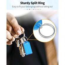 5/10/15/20/25/30Pcs Colorful Plastic Key Tags Set With Open Rings And Blank Paper Labels, Can Be Used To Mark Luggage Bags To Prevent Loss - Multicolor - View 6