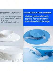 1pc Universal 2-In-1 Kitchen Sink Drain Stopper With Premium Silicone Filter, Anti-Clogging Pop-Up Drain Plug, Hair Catcher For Bathtub, Shower And Sink - Multicolor - View 2