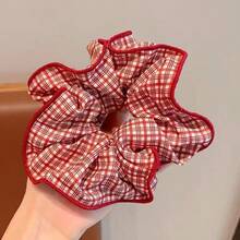 3/5pcs 11cm High Elasticity Scrunchies, Red Polka Dot/Plaid/Bow Pattern, Women's Hair Accessories, Suitable For Daily Wear - Hair Tie - View 6