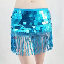 Glitter Tassel Waist Chain Belly Dance Costume, Dance Waist Ornament Performance Outfit - Multicolor - View 18