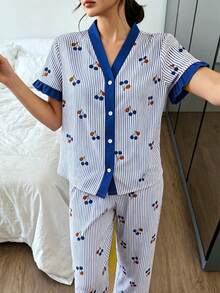 Dreamivo Women's Pajama Set Loungewear, Soft And Comfortable Sleepwear Pants, Spring/Summer - Blue - View 3