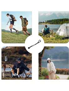 1pc Portable Water Bottle Lanyard, Outdoor Travel Hiking Beverage Carrying Accessory, With Aluminum Alloy Hook And Lanyard Design, Can Easily Secure Mineral Water Bottles, Also Can Be Used As Backpack Key Chain - Multicolor - View 7