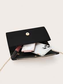 REMANLAND Black Large Women's Clutch, Evening Bag, Handbag With Detachable Chain Strap, Suitable For Weddings And Formal Occasions, Made Of Velvet Material, Elegant And Fashionable, Wedding Supplies - Black - View 5