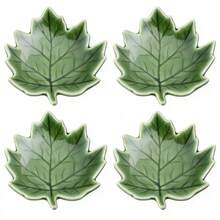 4pcs/Set 4-Inch Autumn Maple Leaf Shaped Ceramic Spoon Rest, Autumn Tableware Spoon Holder, Coffee Bar Decor Tray, Thanksgiving Halloween Home Decor Gift - View 15