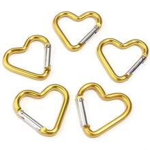 5pcs/Pack Large Heart-Shaped Zinc Alloy Spring Snap Hooks 43X42mm, Colorful Heart-Shaped Keychain Clasp, Bag Buckle, DIY Hanging Hook Material Accessory - Heart-shaped Carabiner - View 12