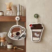 Khăn lau tay treo thêu họa tiết tráng miệng dễ thương 2 lớp dày dặn size lớn 8/4/1 cái, vải san hô mềm thấm hút cao nhanh khô, họa tiết thêu bánh ngọt, cà phê, bánh mì nướng tinh tế, khăn trang trí nhà cửa, phòng tắm và nhà bếp dịp tựu trường - Nhiều màu - Xem 8