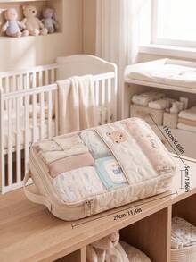 Tas Popok Bayi Kustom dengan Bordir Beruang dan Kelinci, Nama Kustom, Hadiah Baby Shower untuk Ibu Baru, Tas Organizer Perjalanan dengan Kantong Jala - MultiWarna - View 5