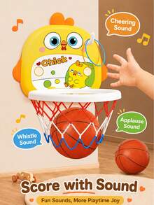 Mainan Ring Basket Dalam Ruangan untuk Anak-Anak dengan Desain Portabel dan Tinggi yang Dapat Diatur, Hadiah Natal atau Ulang Tahun yang Ideal untuk Anak-Anak Kecil (Terutama Anak Laki-Laki) - Set Bola Basket Ayam - View 3