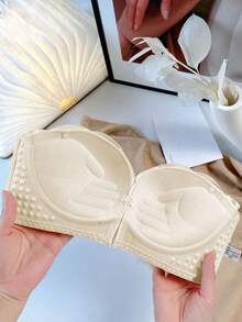 Women's Shell Front Closure Wireless Non-Slip Supportive Bra, Suitable For Wedding And Evening Gowns, Perfect For Small Bust, Lingerie - Champagne - View 3