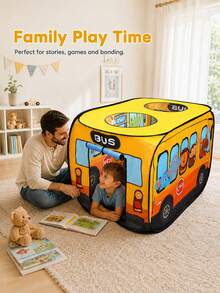 Game Tent Car Educational Play House Indoor Outdoor Toy Portable Foldable No Assembly Required Boys Girls Back To School Christmas Halloween Thanksgiving Children's Day Party Gift - Yellow Bus - View 3