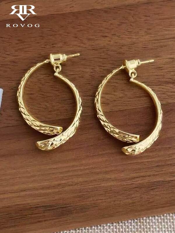 1 par de pendientes convertibles minimalistas elegantes con textura geométrica, adecuados para uso casual y de fiesta de mujeres