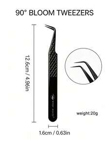 1pc Precision Eyelash Extension Tweezers, Stainless Steel Ultra-Hard Black Anti-Static Lash Tool For Isolation, Picking And Professional Salon Use, Winky Beauty - Black - View 5