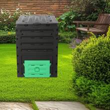 SanBouSi Large Capacity 450L Garden Compost Bin 1PCS Rectangle Compost Bin Outdoor - Black and Green - View 2