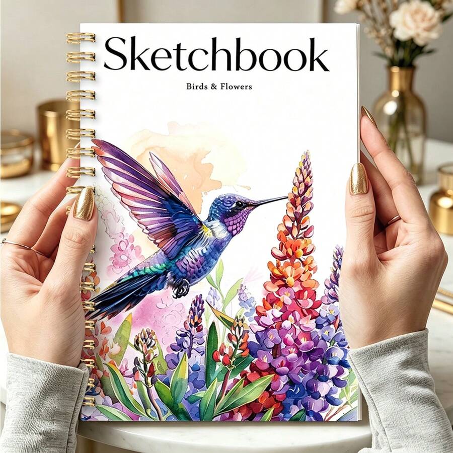 1pc A5 Bird Sketchbook, Best Gift Choice For Art Enthusiasts - Watercolor Bird - View 1