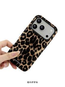 GIIPPA 1pc Black Apricot Leopard Print Design Phone 17 Pro Max Phone Case, Compatible With Phone 16 Pro Max, 15 Pro Max, 14 Pro Max, Korean Style High-End Fashionable And Interesting Phone Case, Compatible With 11/12/13/14/15/16 Pro Max Plus, Elegant Design Suitable For Men And Women, Perfect Gift For Girlfriend On Christmas, Valentine's Day, Easter, Wedding Season And Birthday! - Multicolor - View 5
