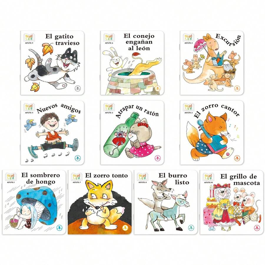 A 10-Book Set Of Illustrated Spanish Storybooks For Children Designed To Spark A Love For Reading; Features Adorable Animal Characters And Colorful Illustrations-Ideal For Homeschooling, Enhancing Language Skills, And Gifting For Birthdays.