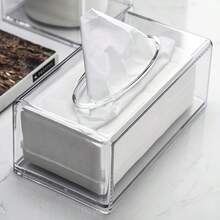1PC Transparent Minimalist Acrylic Tissue Box - Minimalist Design, Suitable For Bathroom And Living Room Decor - Multicolor - View 4