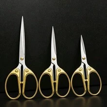 Juego de 3 piezas de tijeras de oficina, tijeras de manualidades: 4.7 pulgadas, 5.3 pulgadas, 6 pulgadas, hojas ultra afiladas, tijeras de oficina duraderas, tijeras multiusos para el hogar, la escuela, la costura, la tela - A - Ver 9