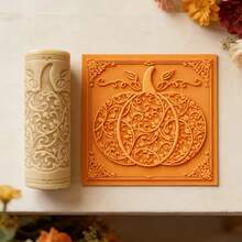 1pc Pumpkin Texture Roller Tool - Durable Plastic Suitable For Polymer Clay & Ceramics, 3D Embossing Mold With High-Detail Pumpkin For DIY Crafts, Compatible For Clay Seals, For Ceramics Decoration, For Soft Clay Applications - Pumpkin Texture Roller 1pc - View 1