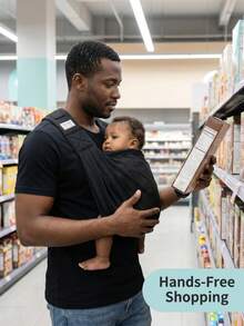 Mesh Breathable One Shoulder Crossbody Baby Carrier, Lightweight Horizontal Hold For Young Infants, Baby Carrying Sling For Outings - Black - View 6