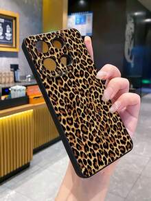 1pc Vintage Leopard Print Camera Protection Phone Case UV Printed Compatible With Samsung/Galaxy/ Android Models - Black - View 8