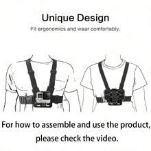 Adjustable Large Size Smartphone Photography Accessories Phone Holder Chest/Head Strap Mount Kit For Action Camera Portable Adjustable Chest Strap, Suitable For Smartphone And Action Camera Shooting/Recording. Includes Phone Holder. Multifunctional Chest/Head Strap Mount Kit. Ideal For First-Person Perspective Shooting For Outdoor Cycling, Sports, Running And Fishing. Camera Accessory Kit Mother's Day Gift - Multicolor - View 4