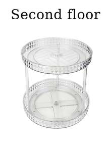 1/2/3pcs 60° Rotating Makeup Organizer, Transparent Acrylic Large Capacity Skincare Storage Rack, Double Layer Perfume Display Stand, Lipstick Serum Makeup Brush Storage Box, Diamond Pattern Non-Slip Tray, Perfume Storage Makeup Organizer Room Decor - Multicolor - View 12