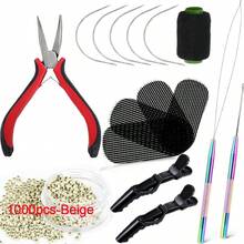 Hair Extension Tool Kit - Silicone Micro Beads, Stainless Steel Beads Plier, Metal Bead Threader And Needle Pulling Hook For Beading Hair Extensions, Girls Cosplay Party Hair Styling Tool - View 10