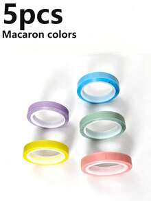 1/5/10pcs Fluorescent Highlighting Tape Colorful Book Annotation Stickers Reading Marker Pens, Calendar Labels Ultra-Thin Soft Color Index Tabs, Transparent Adhesive Sticky Notes Office Study Supplies Organization Planner Diary DIY Scrapbook Stationery Aesthetic Back To School Essentials - Multicolor - View 12