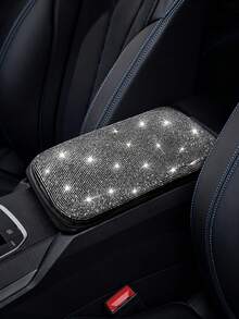 Universal Glitter Car Armrest Pad - Non-Slip, Rhinestone, Premium Polyester Material, Car Center Console Cover And Armrest Box Protective Pad - Stylish Car Decorative Accessories, Car Accessories - Multicolor - View 12