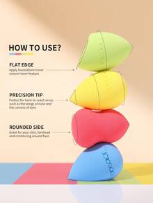 docolor 4pcs Colorful Makeup Sponge Set, 4 Fun Shaped Blending Sponges, Includes 4 Storage Boxes And Exquisite Gift Packaging, Makeup Sponges Makeup Tools, Suitable For Loose Powder, Mineral Powder Or Liquid Foundation - Multicolor - View 6