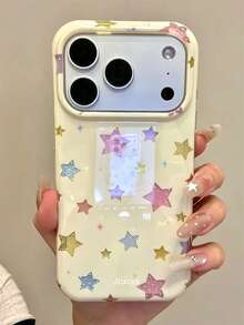 Cute Cartoon Colorful Polka Dot Star Phone Case Compatible With IPhone 17 Pro Max 17 Pro 16 Pro 16 Pro Max 15 Pro Max 15 Pro 14 Pro Max 14 Pro 13 Pro Max 13 12 Pro Max 11 Y2K Soft Transparent Protective Back Cover - Star - View 3
