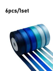 6pcs/1set Pastel Satin Ribbon, Gift Packaging Ribbon Set For Flower Bouquets, Crafts, Birthdays, Parties, Weddings, Graduation Party Decorations - Multiple Styles - View 12