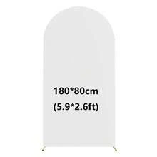 白色拱門背景布 5ft/6ft/6.6ft/7.2ft 婚禮拱門套布 2件組 彈性布料 圓頂拱門背景布 適用生日派對與婚禮拱門框架裝飾（不含拱門框架，僅布料背景） - 白色 - 查看 13