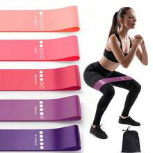 (5pcs) Yoga Fitness Shaping Rehabilitation Strength Training Resistance Band Set - Multicolor - View 16