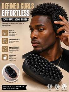2pcs Black Hair Combs, Silicone Magic Twist Comb, Detangling Comb, Mini Portable Easy To Wash Curly Hair Styling Comb, African Curly Hair Comb, Durable Washable Non-Slip Styling Tool, Suitable For Home Salon Use For Men And Women, Twist Curly Hair Styling Portable, Washable, Durable, Suitable For Curly Hair, Made Of Rubber And Plastic, Specially Designed For Black Hair Styling - Black 2pcs - View 2