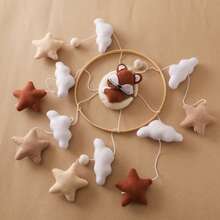Handcrafted Baby Bed Mobile, Brown Little Fox, Moon And Stars, Baby Crib Hanging Toy, Enhances Infant Hand-Eye Coordination, Suitable For Nursery Decor, Best Gift For Parent-Child Interaction - Multicolor - View 6