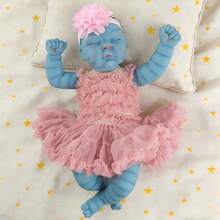 1pc 19Inch Blue Skin Reborn Doll Soft Cloth Body 48cm Cute Playing House Toy Simulation Dolls Collection Gift For Birthday Christmas - Multicolor - View 12