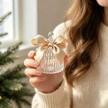 10 Sets de Frascos de Regalo de Acrílico Transparente con Lazo de Satén Dorado Champán, Contenedores de Almacenamiento Mini con Rayas Verticales, Adecuados para Joyas, Recuerdos, Bodas, Bautizos, Favores de Baby Shower y Regalos de Agradecimiento para Damas de Honor - Champán - Ver 2