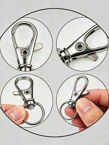 32mm Rotating Lobster Clasp Metal Key Ring Hook Clip, Suitable For Key Ring Making, DIY Crafts, Pet Collars - Lobster Claw Keychain - View 10