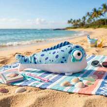 1pc/Salted Fish Pencil Case, Student Doll For Girls, Plush Little Fish Toy, Cute Cartoon Large-Capacity Pencil Storage Bag - Multicolor - View 10