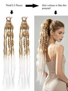 24 Inch Handmade Mixed Color Bubble Twisted Braids Long Hair Extensions, Suitable For All Hair Types, Vacation Style Hair Bundles - 彩色 - 查看 6