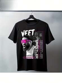 Sublimerings-T-shirt Jey Usoo - Anpassning av namn/logotyp/design på tjock 230GSM bomull, rundhalsad kortärmad fritidskläder för fester, festivaler, presenter (maskintvättbar - Svart - Visa 6