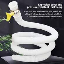 1pc Flexible Rubber Washing Machine Inlet Hose, (2M-10M) Multi-Function Universal Automatic Drum Washing Machine Drain Extension Pipe, Suitable For Air Conditioner And Plastic Sink - A - View 4