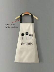 1pc Adjustable Waterproof Oil-Proof Apron, Multi-Functional Cute Cooking Apron With Pockets, Breathable Fashionable Stain-Resistant, Easy To Clean, Suitable For Cooking And Housework, Suitable For Chefs, Home, Gardeners, Bakers, Painters, Florists, Baristas, Restaurants And Home Use, Multiple Colors Available - Multicolor - View 6